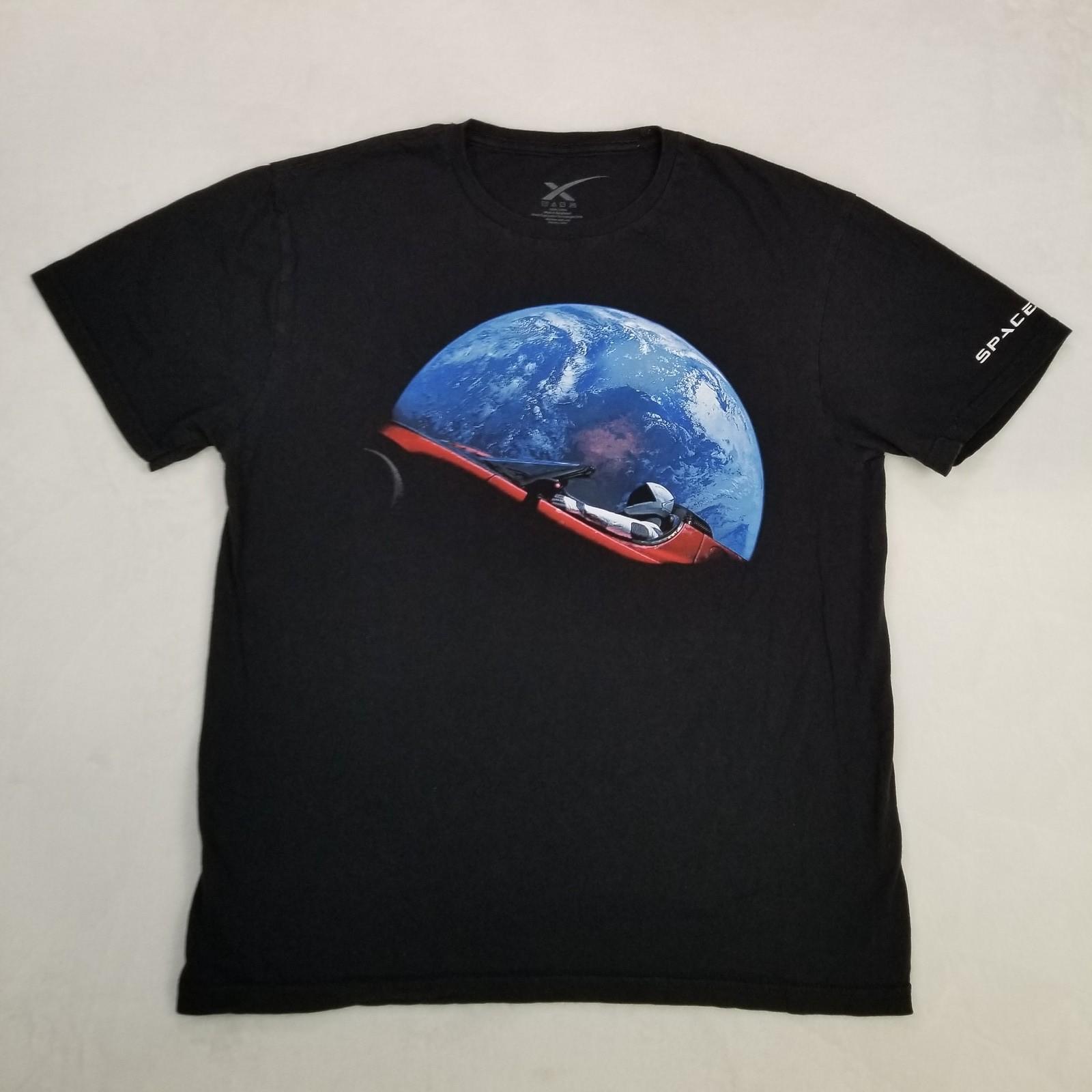 SpaceX Earth Astronaut Spaceship Graphic Men s Medium Black Classic Unisex T-Shirt M