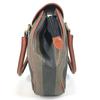 FENDI vintage Logo Pecan Tote Bag Flap Hand Bag PVC/Leather khaki/Brown