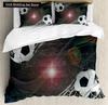 3D Football King Queen Duvet Cover Soccer Bedding Set for Kids Teens Boys Ball Sports White Red 2/3pcs Polyester Quilt Cover
