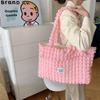Spring and summer new pleated bubble large capacity shoulder cloud bag commuter canvas bag handbag