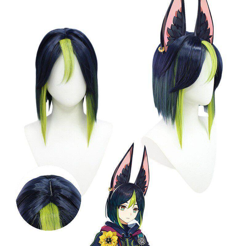 Genshin Impact Cosplay Costume, Grass God Tighnari Cosplay Game Anime Outfit, Female Cosplay Full Set Tinari Wig One size fits all