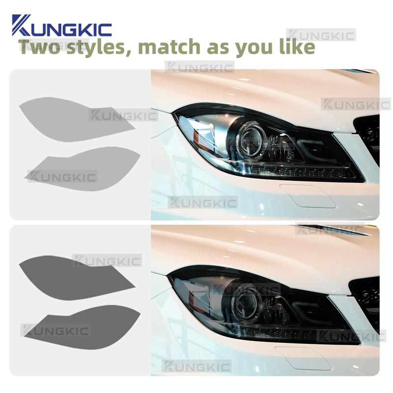 For Mercedes Benz AMG C Class W204 C63 2011 2012 2013 2014 Car Headlight Film Clear Smoked Protection Anti-scratch Exterior