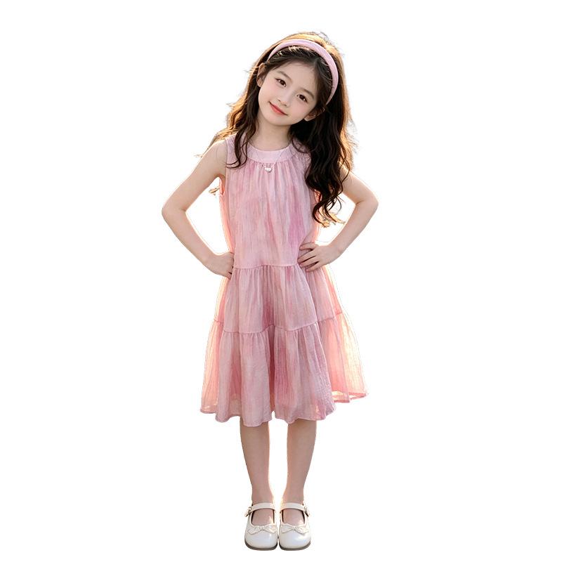 Robe d'été Princesse en Mousseline à Bretelles Fines pour Filles 2025