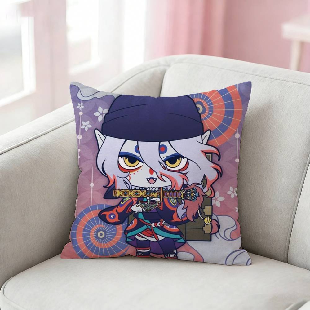 Mononoke Kkusuriuri Pillow Case Pattern Printed Pillowcase For Living Room Sofa Cushion Cover