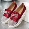 Fashion 35-44 Thick Bottom Rhinestone Bow Mary Jane Shoes Women Flat Shallow Mouth Comfort Casual Shoes Zapatillas De Mujer Loafers 2025