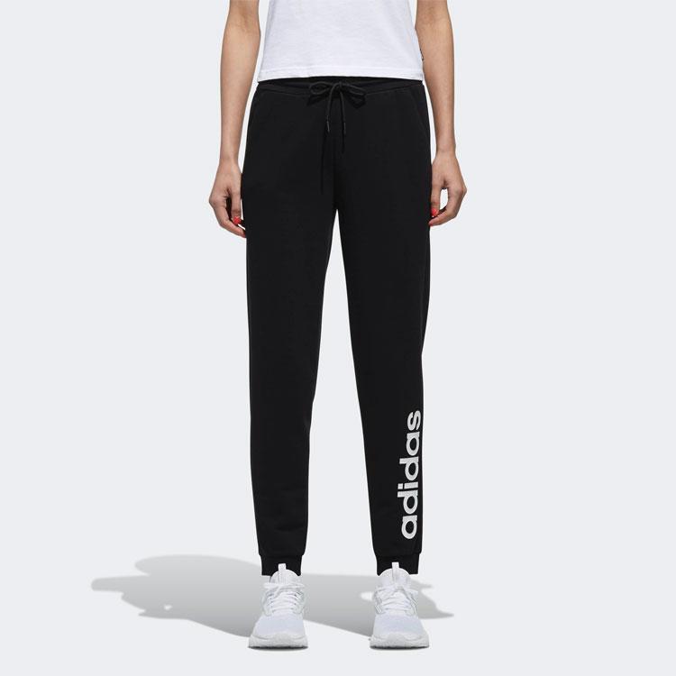 Adidas Neo Logo Print Slim Fit Knitted Joggers Women Joggers Black DM2063