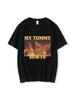 My Tummy Hurts Funny Hard Skeleton Meme T-Shirt Women Fashion Vintage Short Sleeve T-Shirts Cotton Cozy Casual Men T Shirts