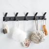 Modern Hanging Hooks For Wall Aluminium Black Towel Holder Bathroom Door Clothe Hanger Coat Rack Wall Mounted