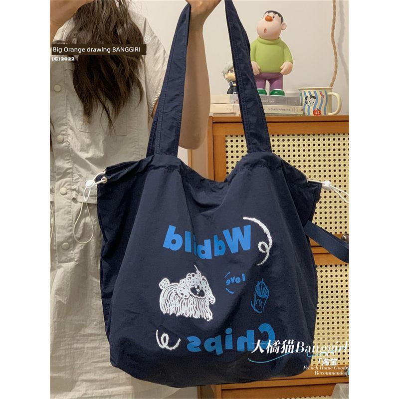 

Холщовая сумка на кулиске в стиле кэжуал Женская 2025 Новое поступление Тренд Южная Корея Сумка-тоут Студенческая для занятий Большая вместимость Сумка для покупок Tibetan Blue