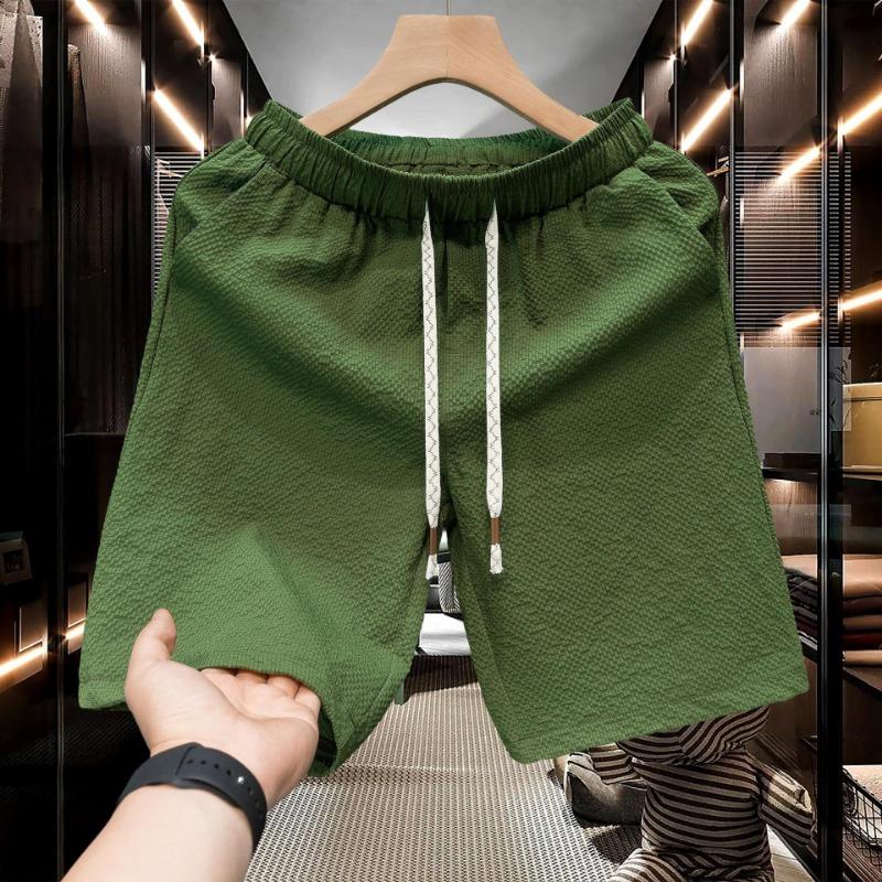 Summer New Men's Solid Color Casual Shorts Men's Large Size Loose Straight Sports Pants