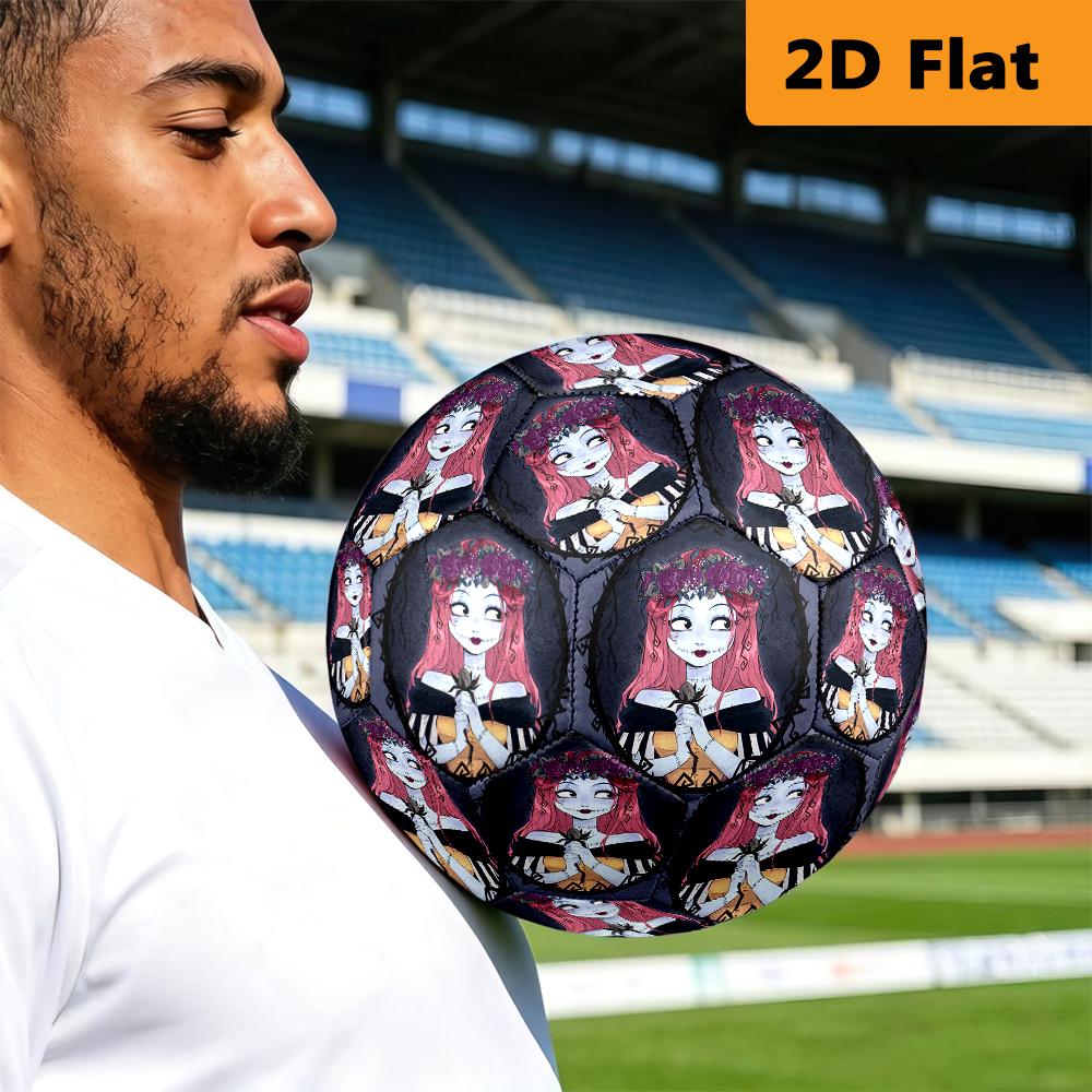 Gothic Skull Flower Girl Soccer Ball Suitable For Both Training And Competition Suitable For Training Competition And Indoor And Outdoor Sports