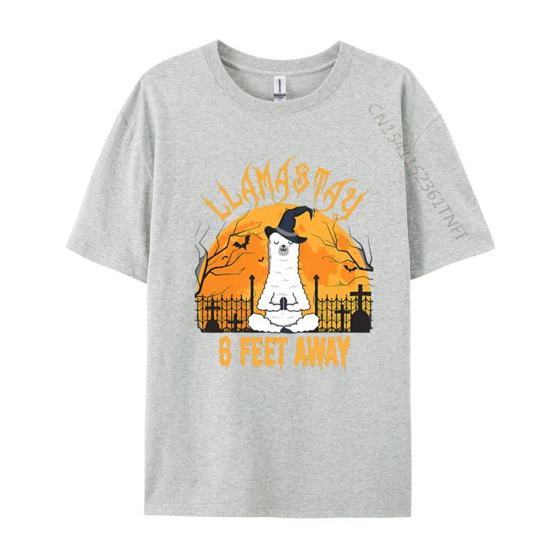 Llamastay 6 Feet Away Halloween Llama Tshirts Cute T Shirt Hiphop TShirts For Unisex Streetwear Cotton