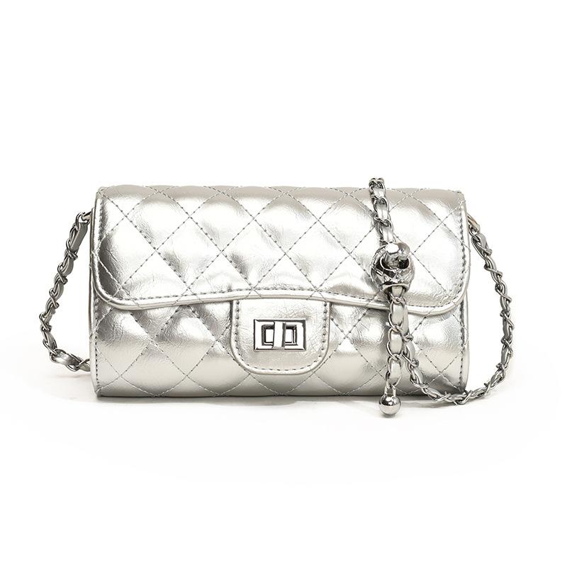 Raute Kettenhandtasche Damen Sommer vielseitig neuartiges Modedesign Nische Schulter Umhängetasche kleine quadratische Tasche