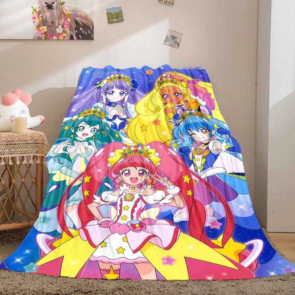 PreCure Anime Soft Flannel Blanket Lightweight Cozy Microfiber Blanket for Couch Bed Machine Washable LXR86