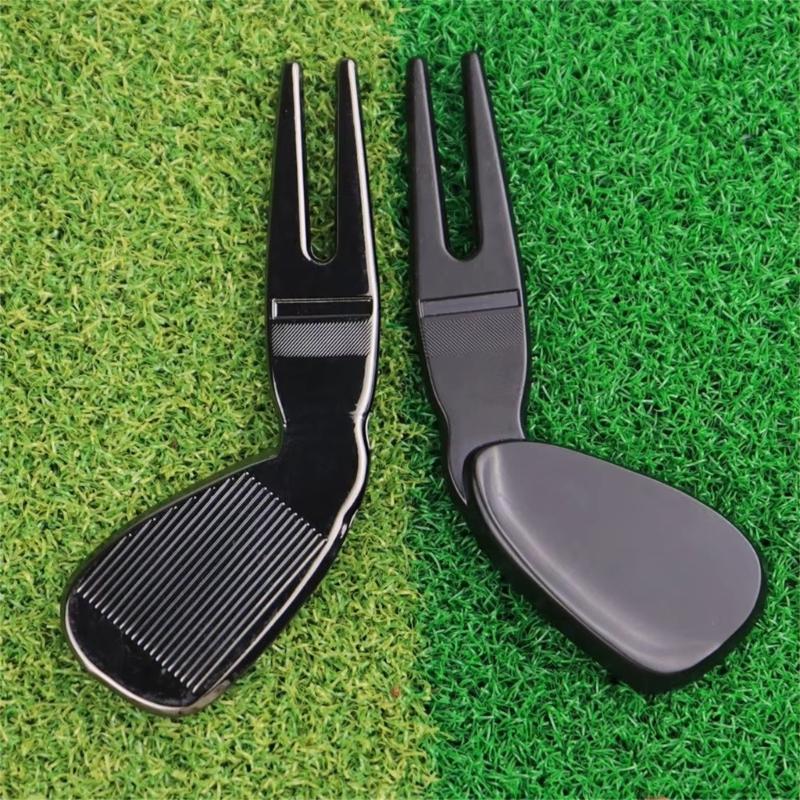 Golfs Balls Marker Alloy Curved Spit for Men Women Golfer Golfs Accessory Golf Divot Repair Tool Golf Green Divot Tool