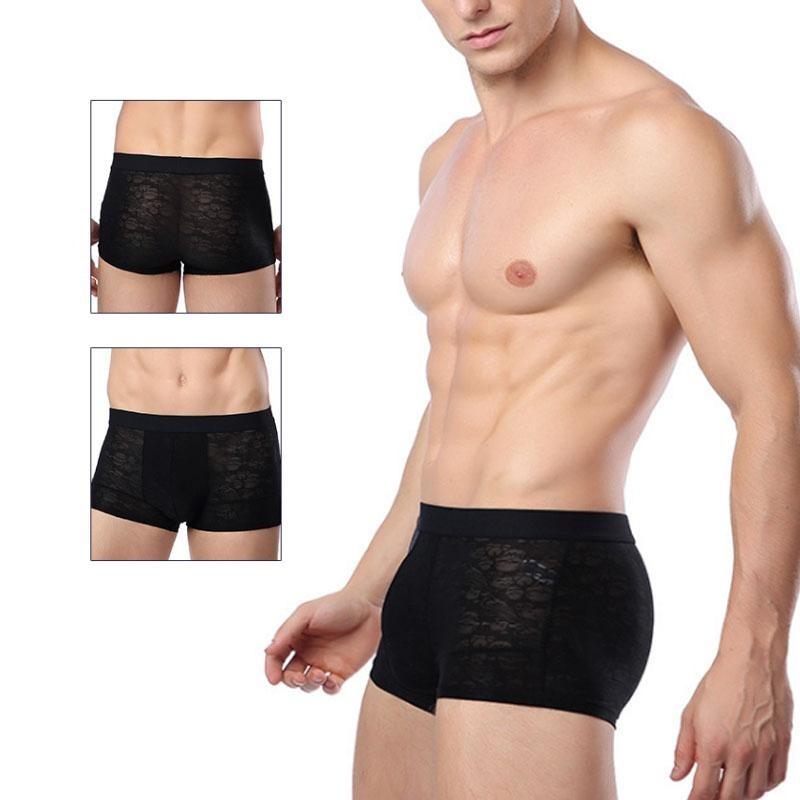 Pánské prodyšné průhledné boxerky Sexy spodní prádlo kalhotky kalhotky