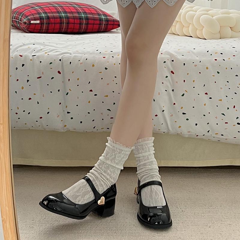 

trend 2024 New Women Mary Jane Shoes Fashion Elegant Shallow Love Buckle Shoes Ladies Outdoor College Style Thick Heel Shoes