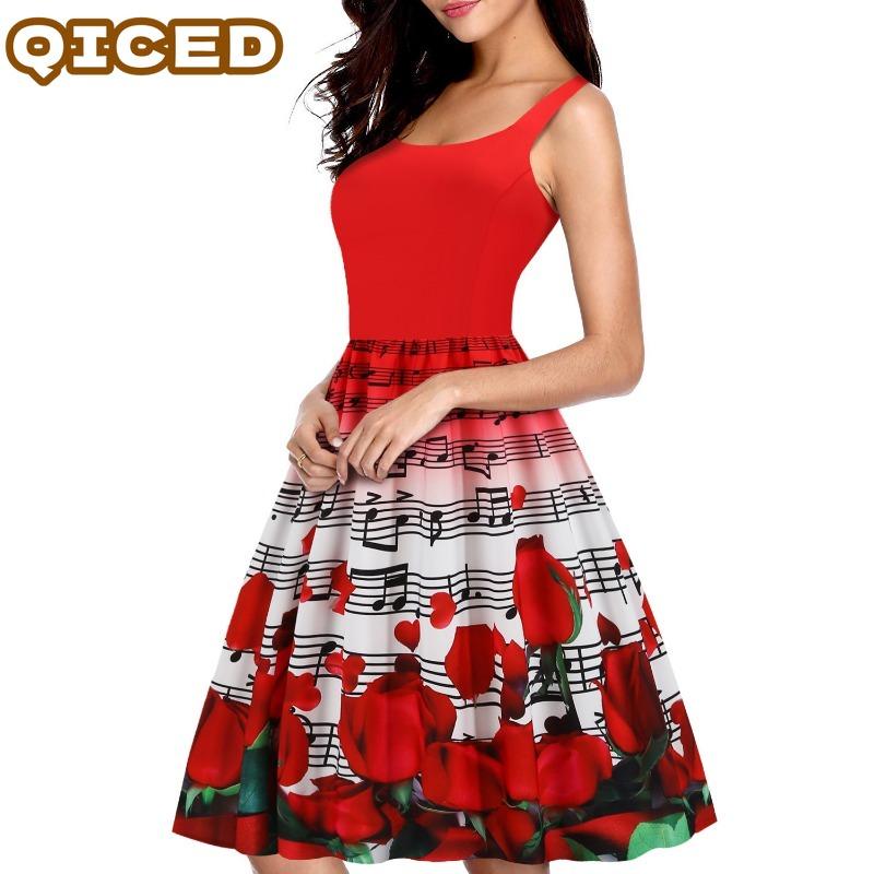 QICED Fashion Summer Spring Sleeveless Casual Dresses