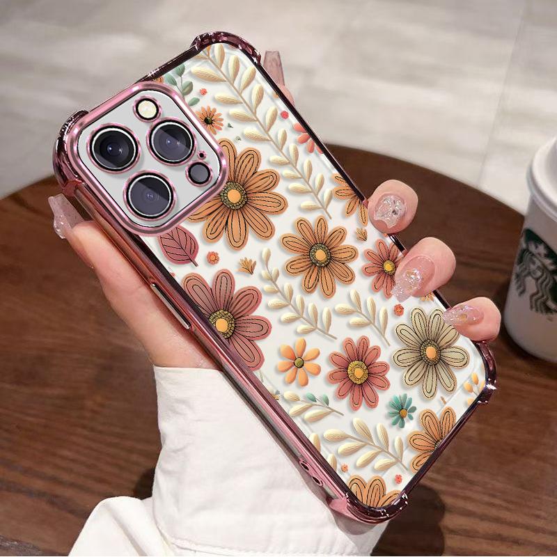 Daisy Bouquet for Apple 17promax Advanced Airbag Mobile Phone Case Iphone16 Electroplated Anti-drop Cover 15