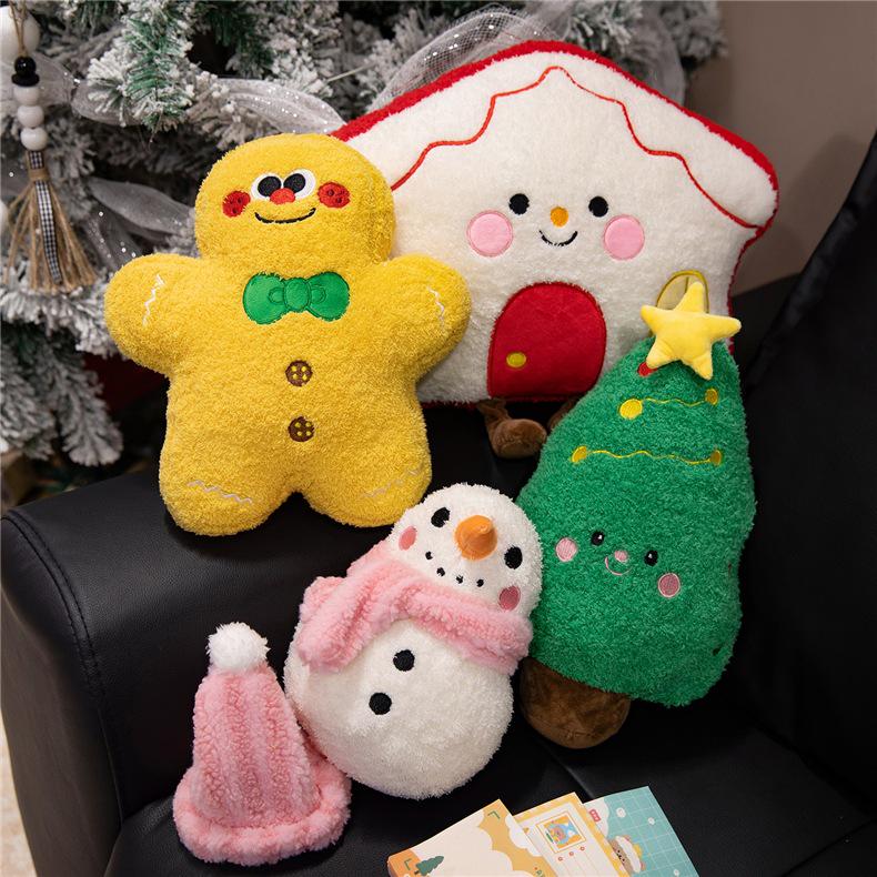 Coussin Homme en Pain d'Épices de Noël & Peluche Arbre Cadeau pour Femmes