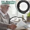 Drdefi 10X Magnifying Glass with Light and Stand, 5 Color Modes Stepless Dimmable Flexible Gooseneck Magnifying Desk Lamp, LED Lighted Magnifier