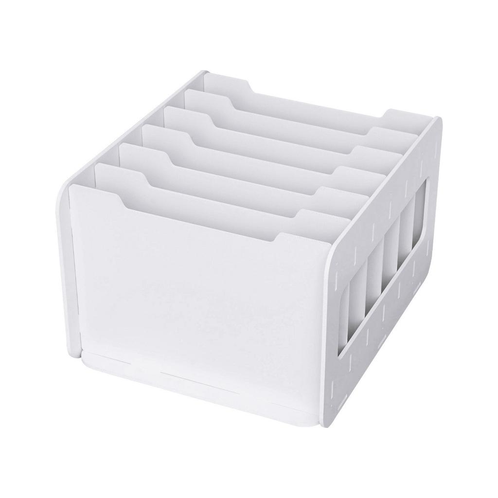 White PVC Desktop Paper Sorter 7 Shelves A4 Letter File Holder Waterproof Office Organizer