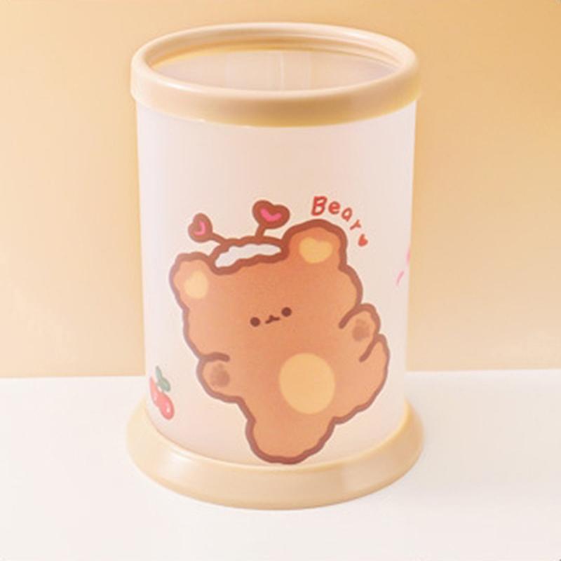 Kawaii Pen Holder Desktop Organizer  Cute Bear Bunny Stationery Cosmetics Storage Box