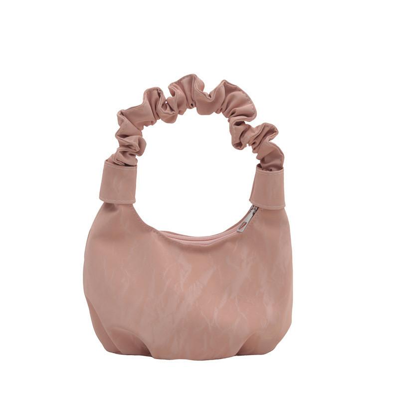 

Элегантная сумка-облако с мятой текстурой и застежкой-молнией для повседневного использования, женская мода розовый
