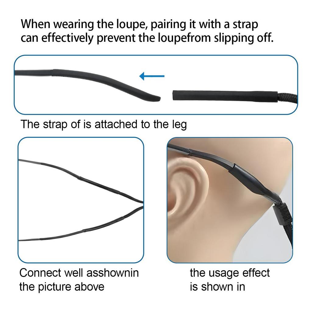 4X/5X6X Dental 48° Ergo Loupes Working Distance 350-450mm Surgical Head Mounted Loupes, 5W LED Headlamp Adjustable Optical Loupes