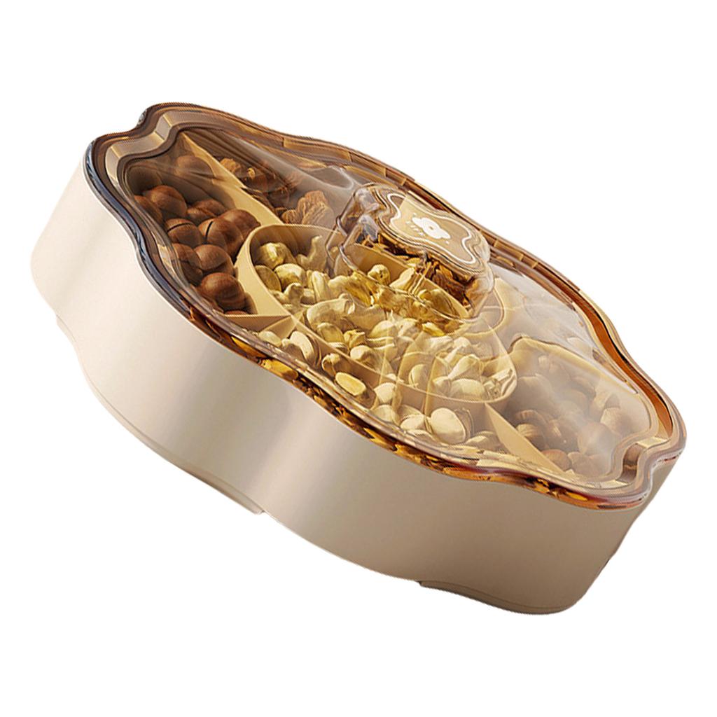 Candy Box Plastic Dry Fruit Container with Cover for Living Room 5 Compartments Snacks Organizer for Household Use