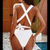 Sexy Deep V Neck Swimwear Backless Bandage One Piece Swimsuit Monokini Badpak Bathing Suit