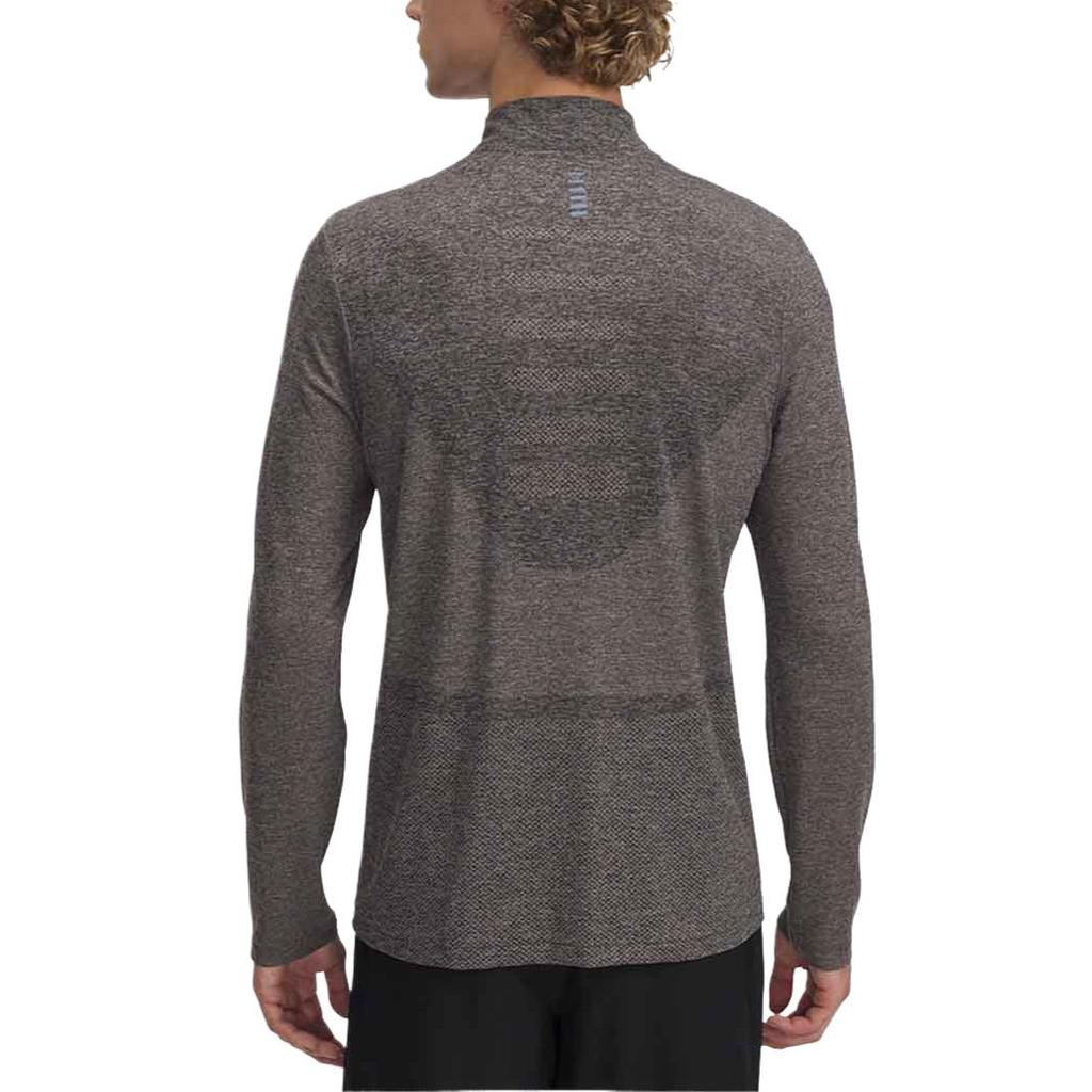 Under Armour Seamless Stride Half High Neck Solid Color Comfortable Casual Moisture Wicking Long Sleeve T-Shirt Men Tops Dawn-Gray Pink 1378168-009