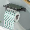 Space Aluminum Tissue Roll Holder Self Adhesive Phone Storage Rack Toilet Paper Holder  Kitchen