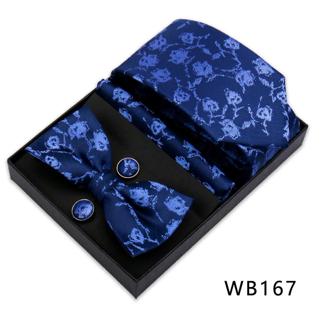 Men's Silk Bow Tie & Pocket Square Gift Set - Business & Wedding
