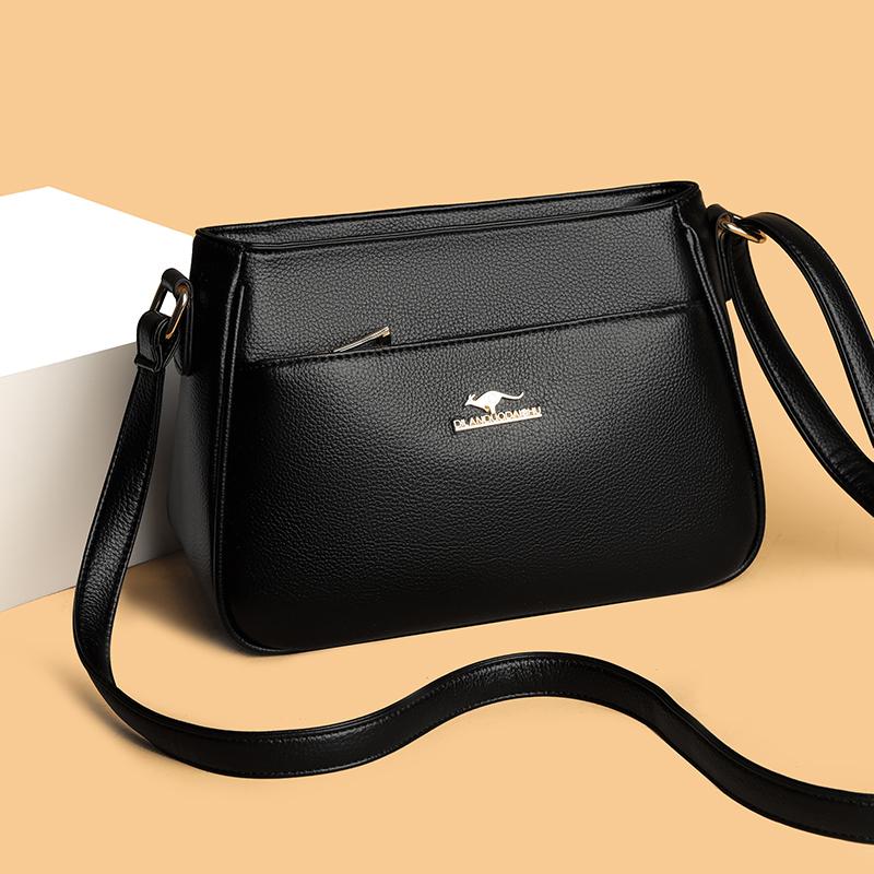 Fashionable Women's Faux Leather Shoulder Bag, Multi-layer Middle-aged Mother Bag, Retro Shoulder Bag, Perfect for Commuting, Travel, and Daily Use