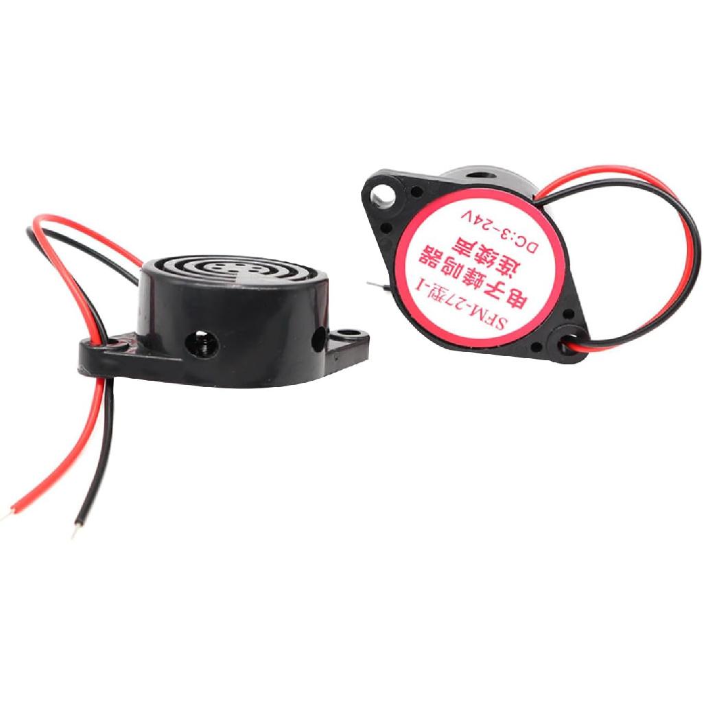 5PCS Active Piezo Buzzer 24V 3015 Adjustable Volume High Decibel Piezo Beep Tone Alarm Ring Continuous Sound Black