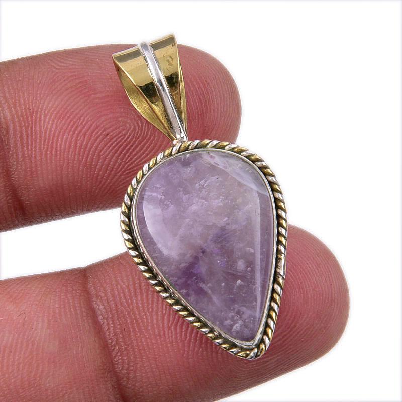 

Natural Tiffany Stone 925 Solid Sterling Silver Gift TwoTone Pendant 1.50 S5E42