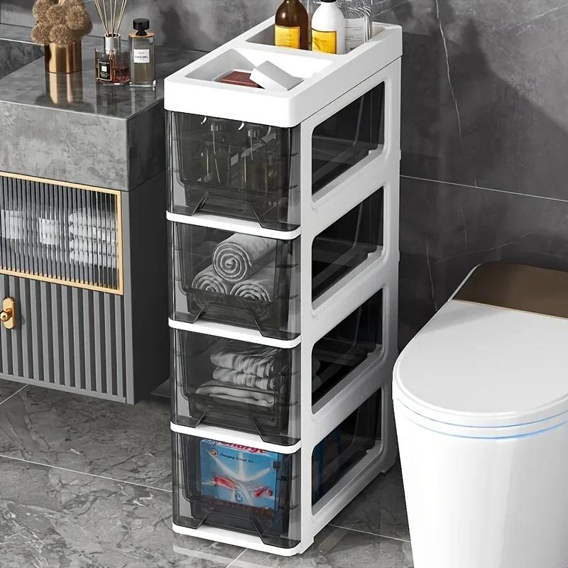 Multilayer Storage Organizer, Spacer Rack for Bathroom, Kitchen, Living Room, Bedroom Essentials, Floor Cabinet with Drawers