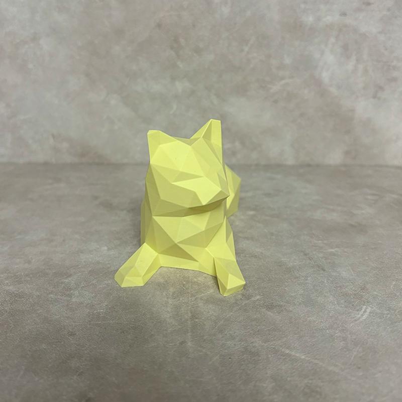 Geometric Cat Flower Pot Succulent Plant Pot Plastic Planter Desktop Ornament Home Office Decoration