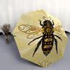 1pc Golden Sunflower Bee Artwork Umbrella with Plastic Handle,Vibrant Cartoon Pattern,Multi-functional UmbrellaPT137