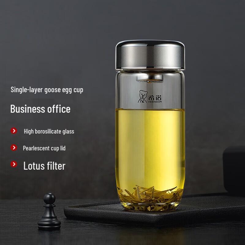 Heenoor Portable Glass Tea Tumbler with Infuser