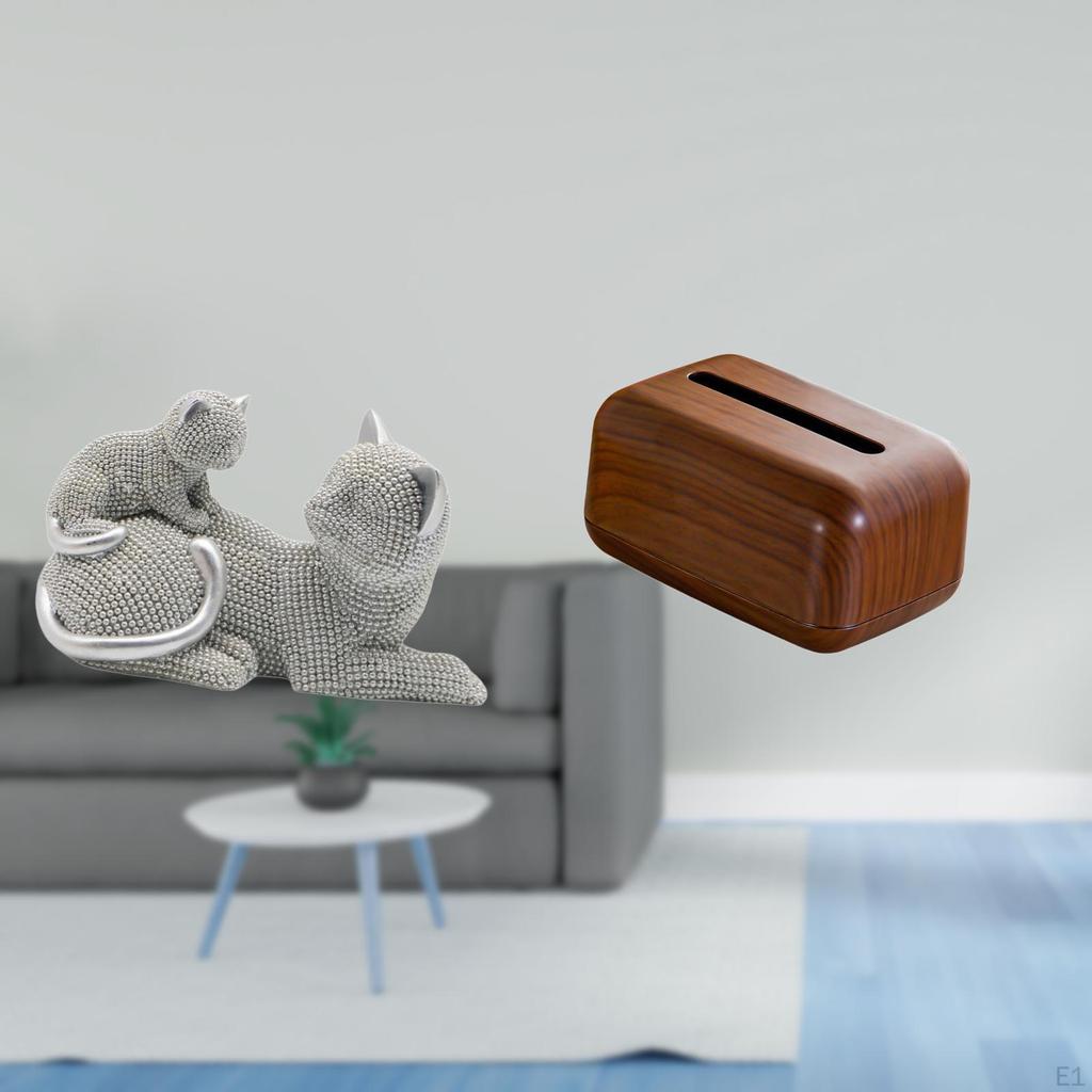 Artistic Cat Figurine Tissue Organizer Decorative Tabletop Ornament Multifunctional Napkin Holder