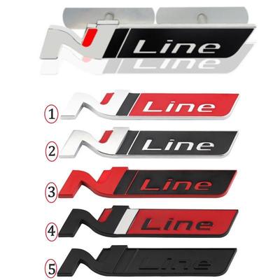3D Metal N LINE Emblem Sticker Car Front Grille Badge Styling Accessories