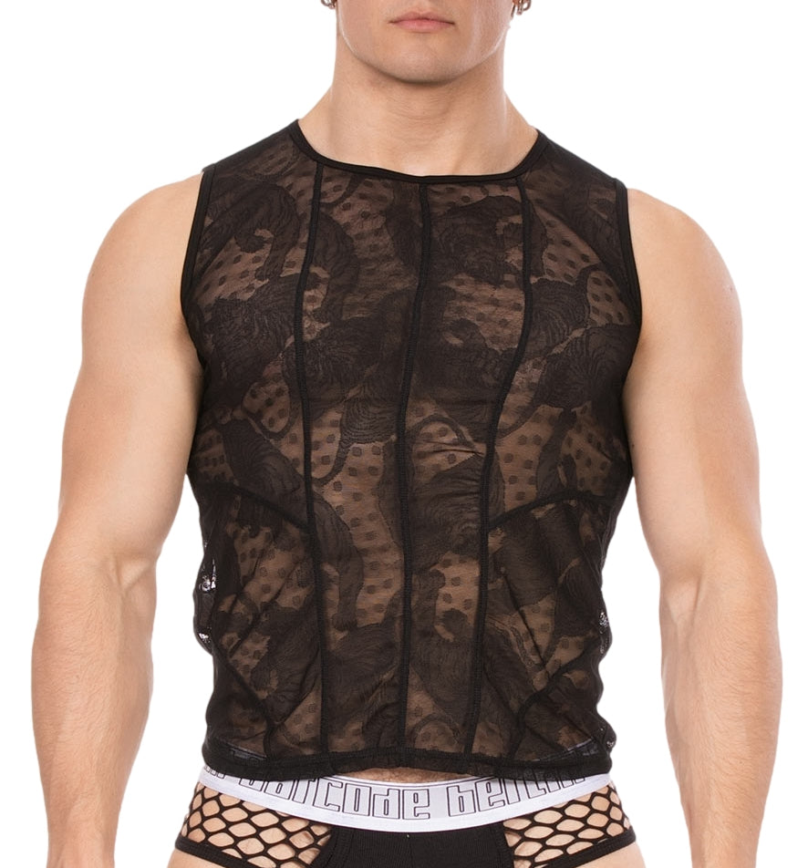Débardeur dentelle Ozil Noir - Barcode Berlin - T-shirt Sexy