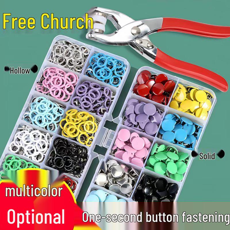 Five-Claw Concealed Buckle Set: No-Seam Nail Button Tool for Baby Clothes, Colored Metal Invisible Snap Buttons.