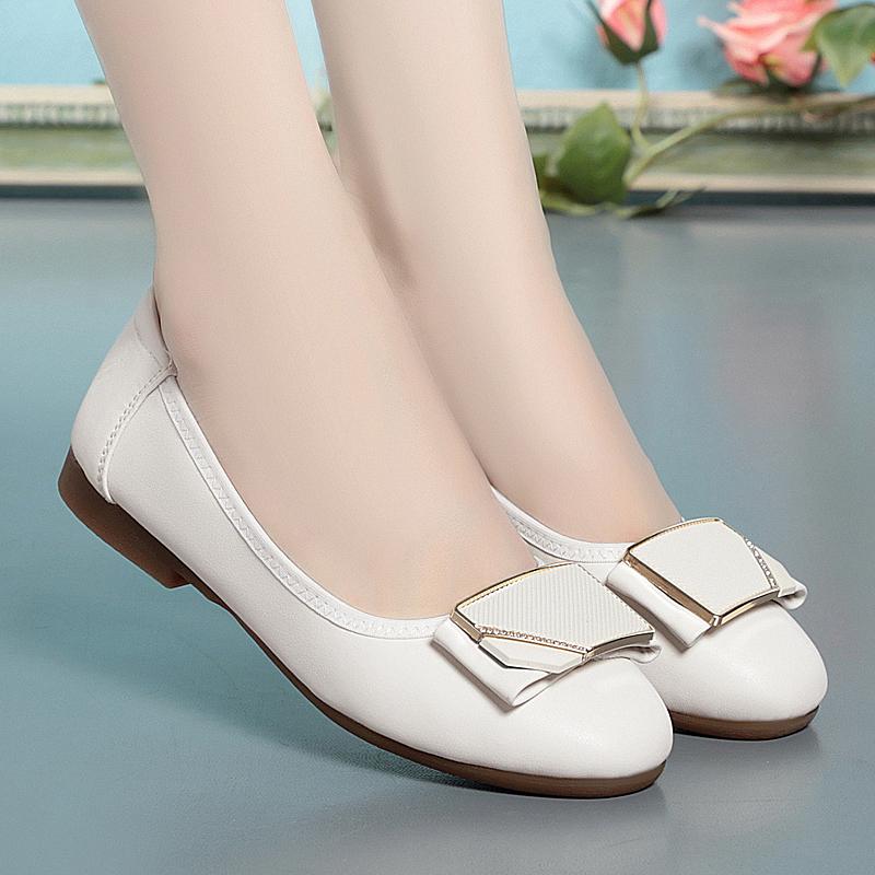 Fashion AIYUQI Women Beanie Shoes 2025 Fall New Genuine Leather Flat Casual Shoes Women Round Toe Large Size 41 42 43 Non-slip Mom Shoes