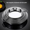 Thickened Stainless Steel Round Flat Plate with Handles