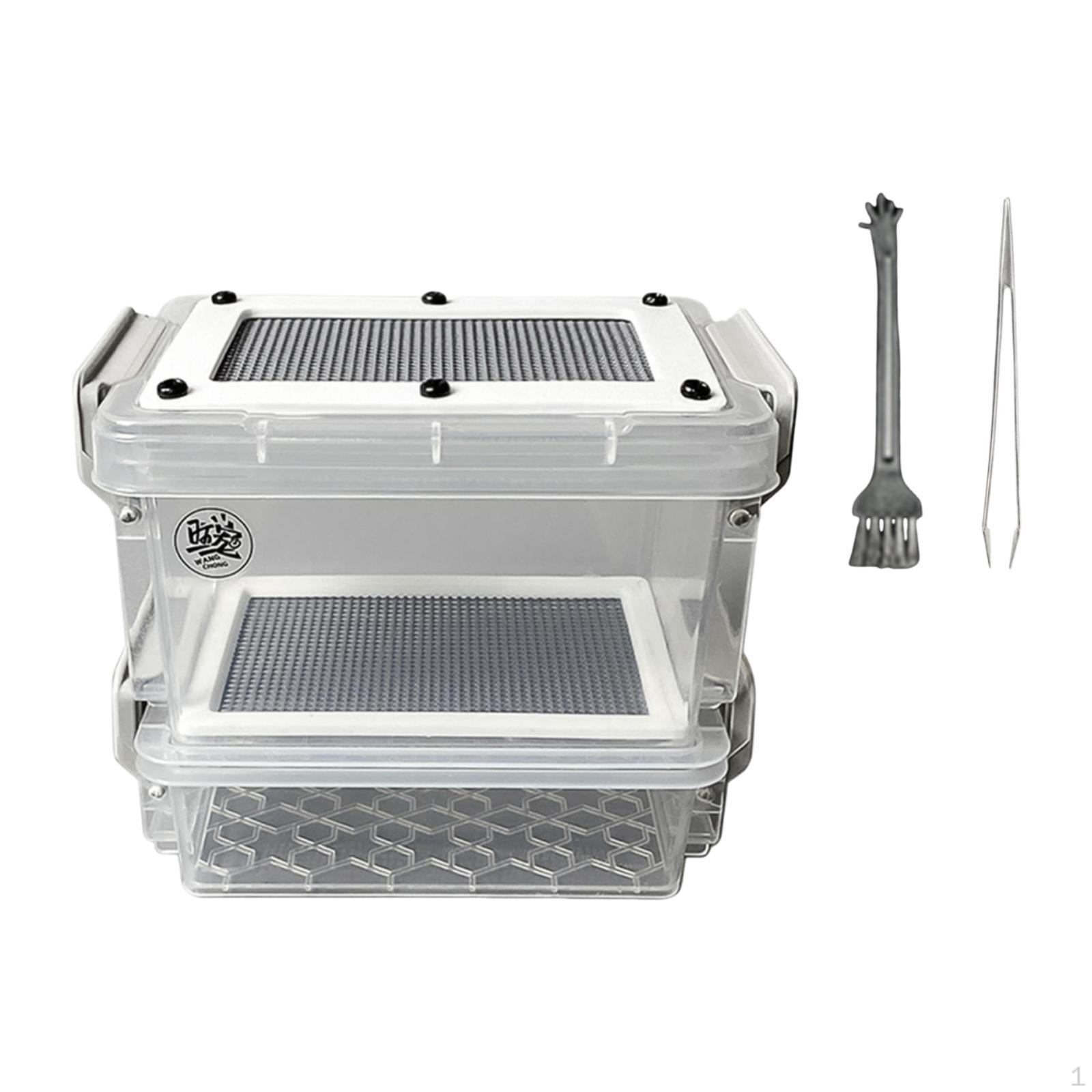 

Roach Feeding Box Breeding Cage Lightweight, Container Clear Terrarium Habitat Critter Keeper Mesh 1.4mm