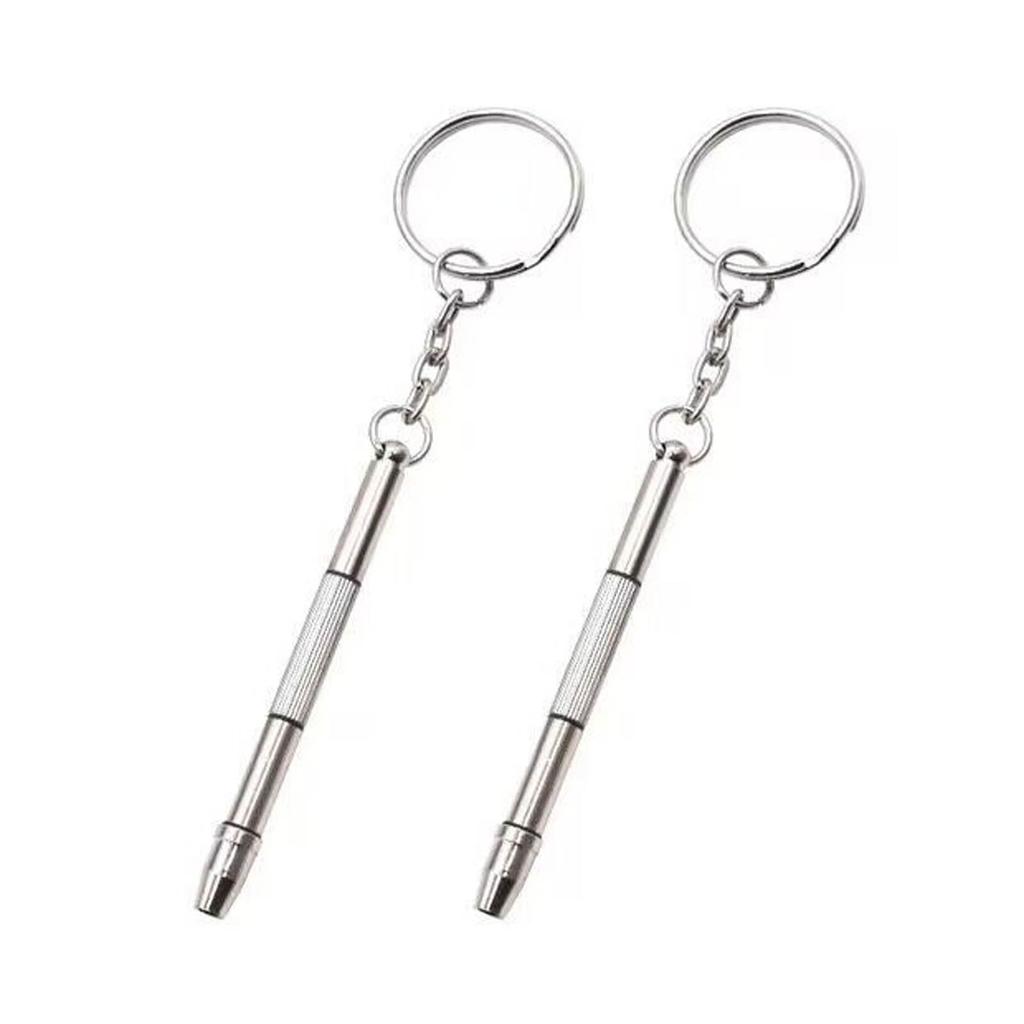 SZSL Precision Screwdriver for Portable Mini Alloy Precision Screw Repair Tool with Set of 2 4-in-1 Glasses, Screwdriver, Keychain,