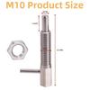 2PCS Stainless Steel Quick Release Pin, M10 Retractable Indexing Plunger Pin L Handle Loaded Latch Spring Plunger Telescopic Locking Pin with Nut for